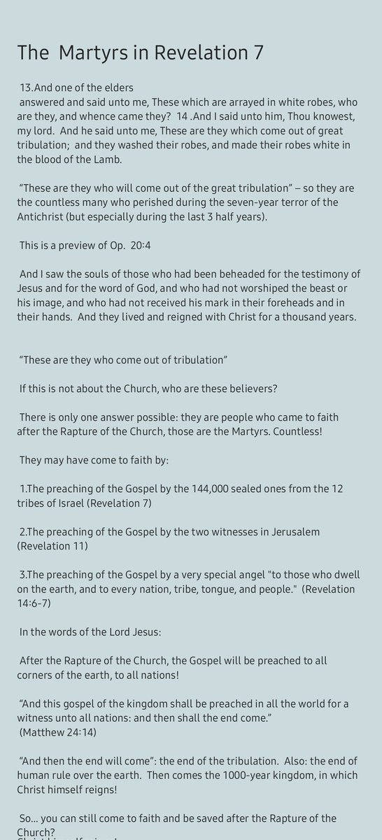 The Martyrs in the Great Tribulation!!