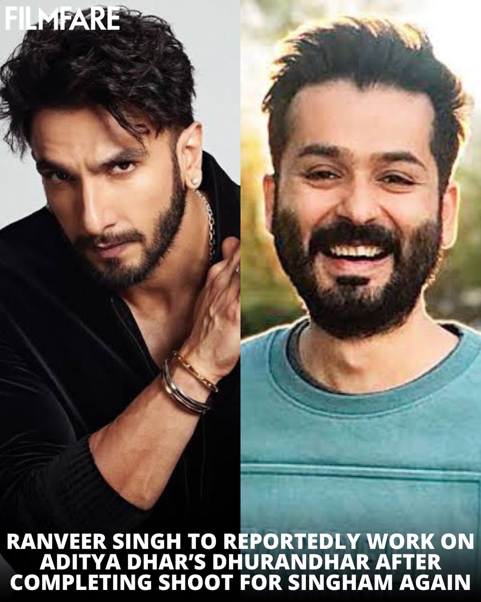 According to recent reports by a leading media portal, #RanveerSingh is set to work on #AdityaDhar’s upcoming project #Dhurandhar after completing shooting for #RohitShetty’s #SinghamAgain. 💯