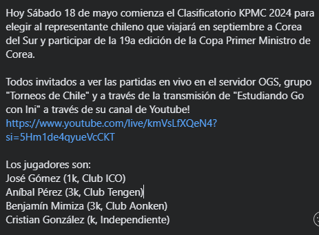 fechgo's tweet image. Hoy comienza el Clasificatorio KPMC 2024.
Transmisión en vivo en el servidor OGS y a través de Youtube en youtube.com/live/kmVsLfXQe…