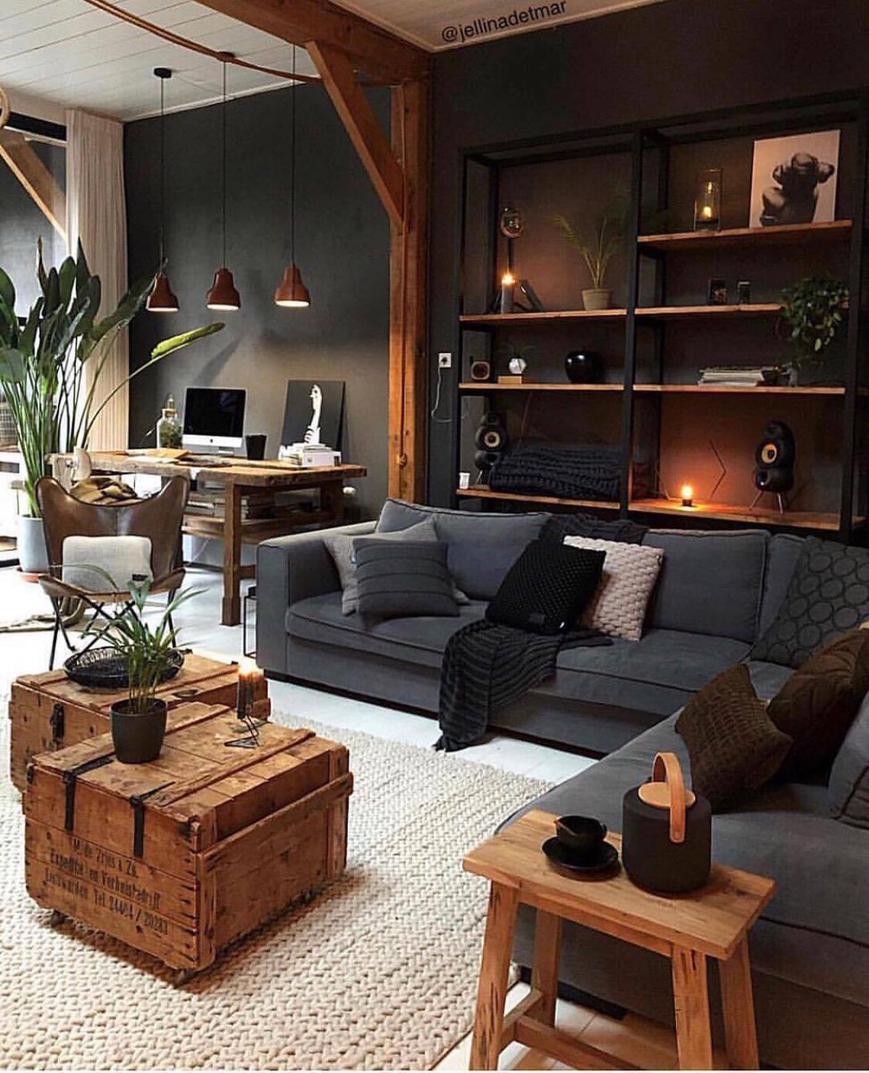 Industrial Living Room by @jellinadetmar
Get Inspired, visit myhouseidea.com

#myhouseidea #interiordesign #interior #interiors #house #home #design #architecture #decor #homedecor #casa #archdaily #beautifuldestinations