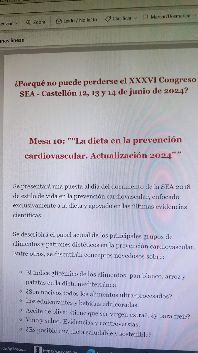 El 13 de Junio, a las 12:30, en el XXXVI Congreso de la SEA en Castellón, no puedes perderte la mesa:”La dieta en la prevención a cardiovascular. Actualización 2024”  #CONGRESOSEA2024 #prevencioncardiovascular #castellon