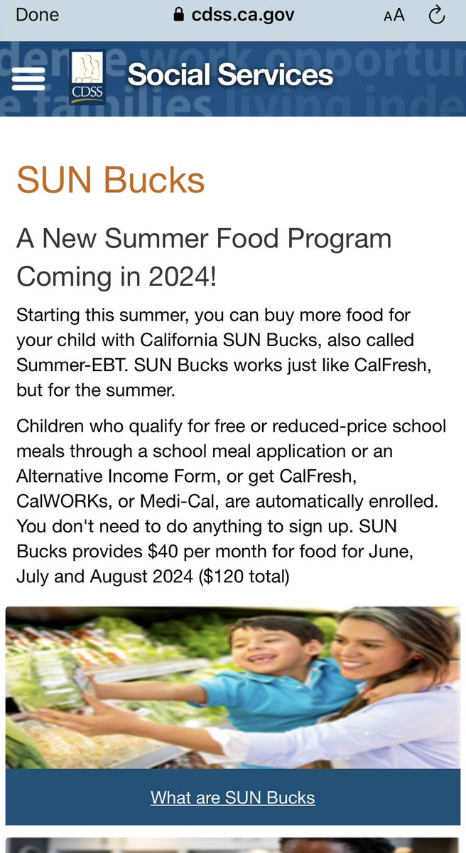 #NSDnow Families …Our students receive $120 for meals during the summer. More information at cdss.ca.gov/sun-bucks