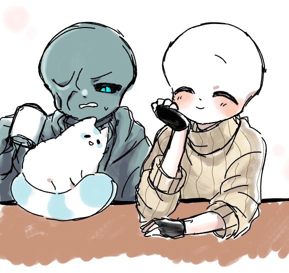 お友達と絵チャして描いてきたほっこりチノメアです。
#Fluffynight  #UndertaleAU