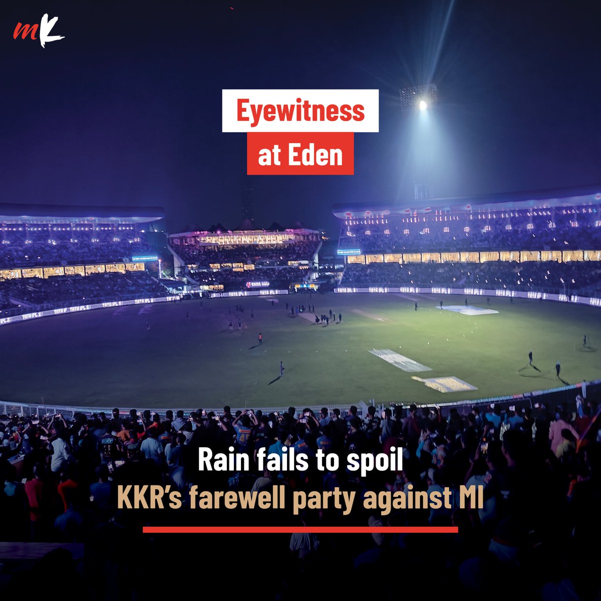 #MyKolkata captures the mood and the best moments from Eden Gardens as KKR played their last home game of the season against MI. ➡️ telegraphindia.com/my-kolkata/eve… #IPLT20 #IPL #IPL2024 #KKR #MI #RCB #IPLPlayOffs #KKRVsMI #RinkuSingh #AndrewRussel #RohitSharma #HardikPandya #Kolkata
