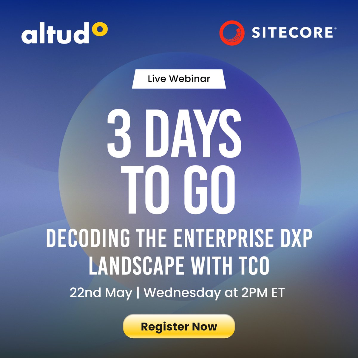 T-minus 3 for our upcoming webinar with #Sitecore where our presenters will discuss the current trends of #DXP industry, and what the future holds. Secure your spot today: altudo.co/insights/webin…

#CX #DX #CMS #SitecoreCMS #SitecorePartner #AltudoWebinars