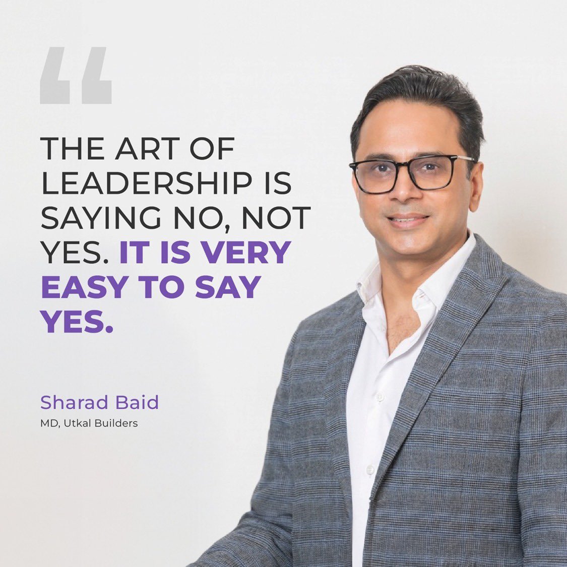 Leadership is an art—a careful balance of yes and no.
I've learned that saying no is not just a power but a necessity to maintain focus and integrity in our vision at Utkal Builders.
#ManagingDirector #Leadership #Leader #MotivationalQuotes #Motivation #UtkalBuilders #RealEstate