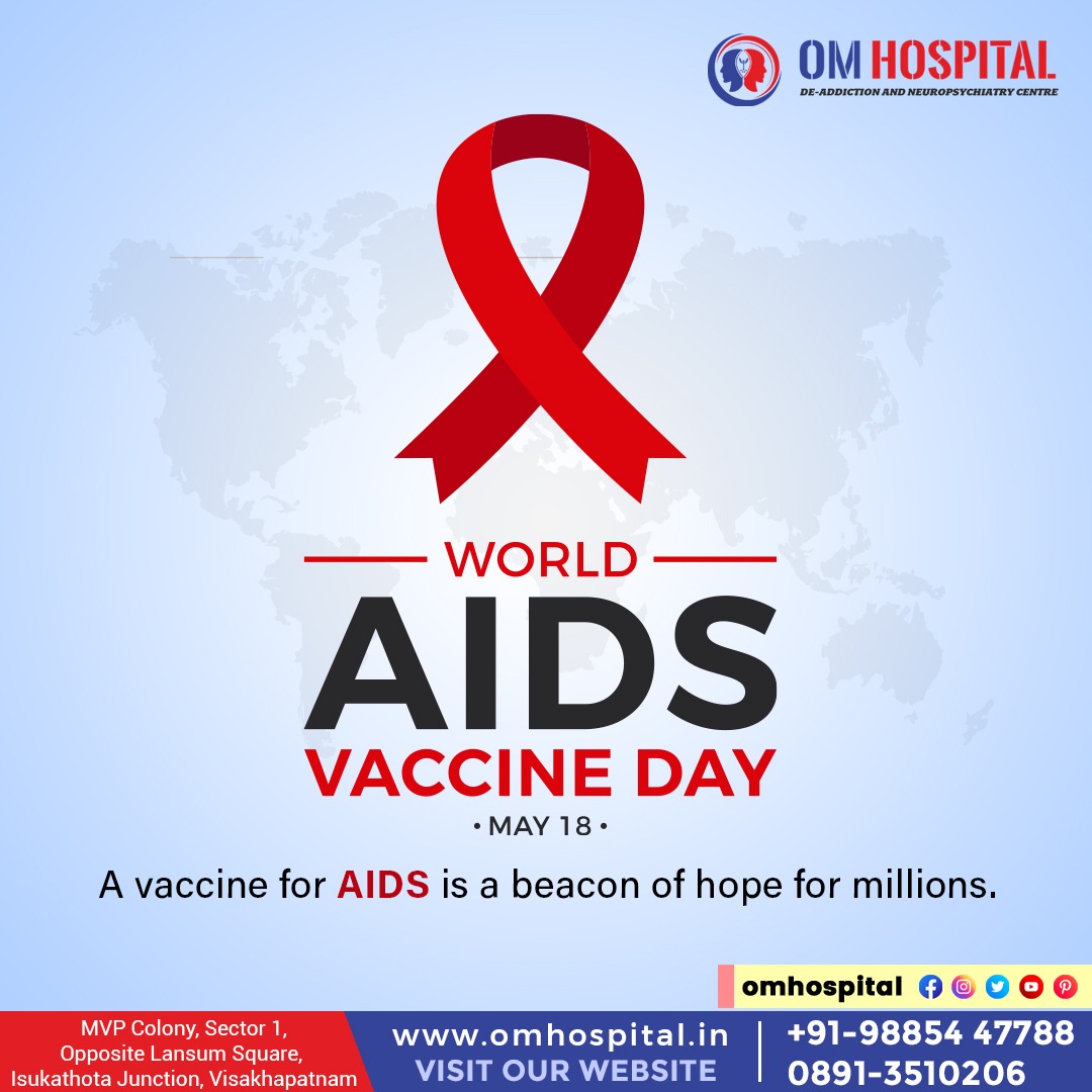 WORLD AIDS VACCINE DAY

A Vaccine For Aids is a beacon of hope for millions.

Om hospital is a Centre for Deaddiction and Neuropsychiatry.

#antidepression #mentalhealth #DepressionAndAnxietyAwareness #postpartumsupport #signsofdepression #depressiontest #aboutmentalhealth