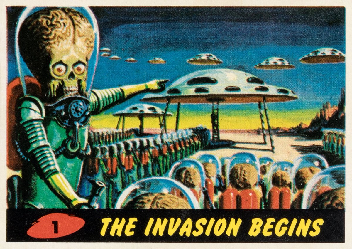 Mars Attacks card by Topps, 1962.