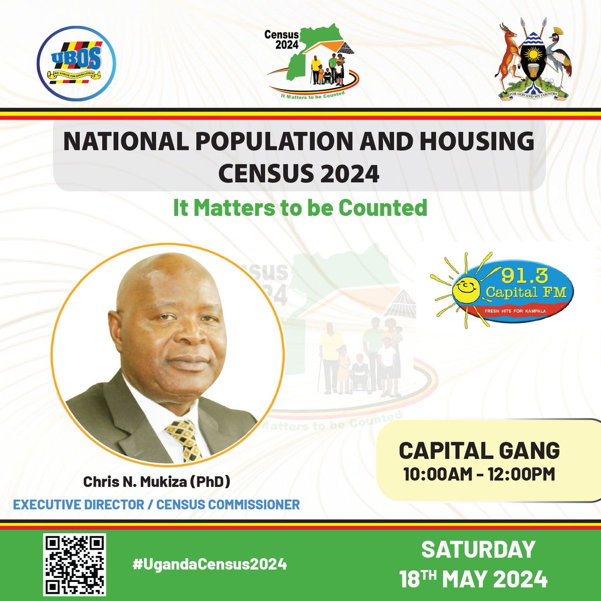 I will be hosted on the Capital gang show this morning from 10am to midday with to elaborate more about the ongoing census. Join in the discussion. #UgandaCensus2024 @mofpedU @MoICT_Ug @GCICUganda @MoLGUganda @CapitalFMUganda @StatisticsUg @UNFPAUganda
