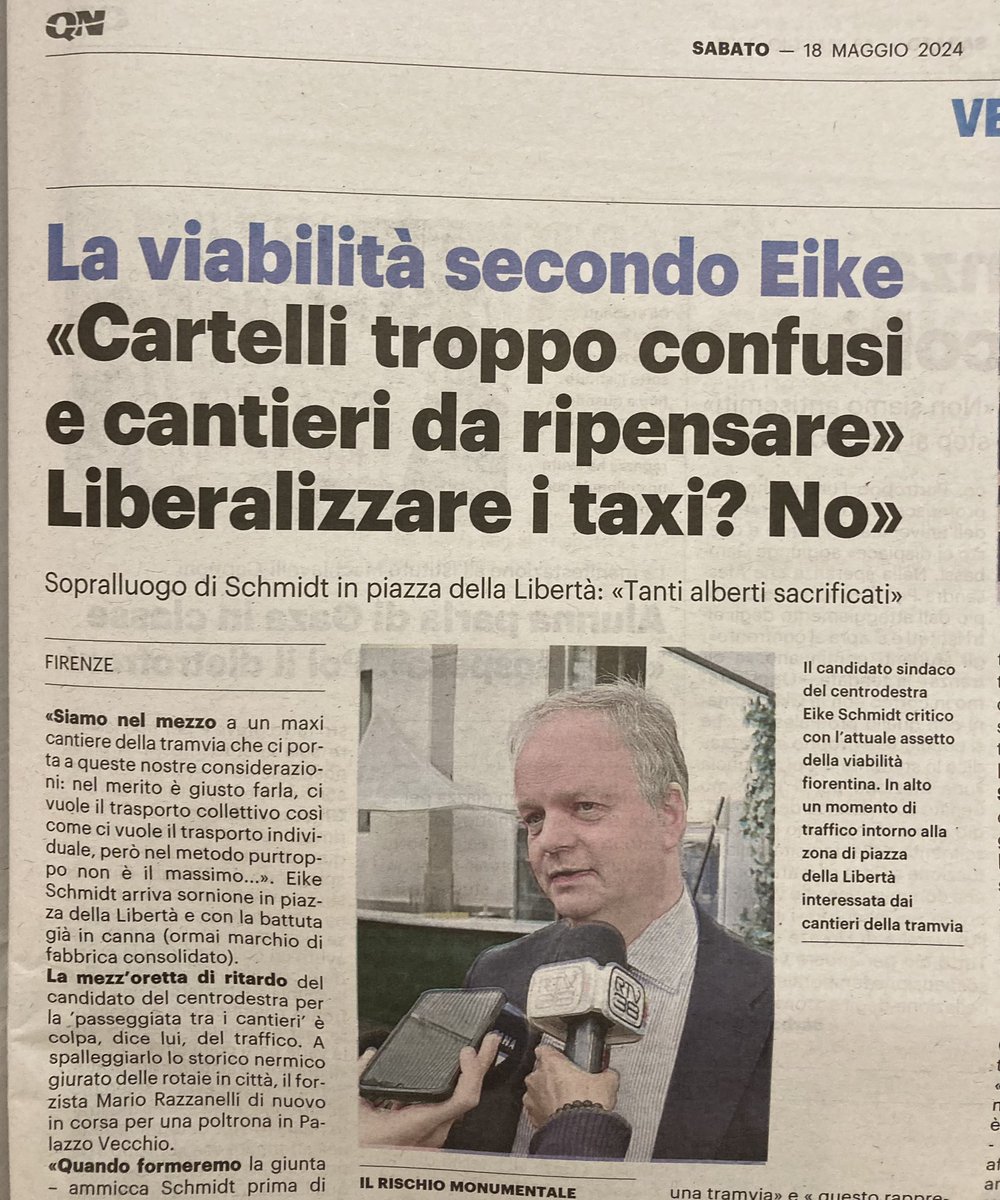 Cris_CHML's tweet photo. Quando l’ideologia scende in politica è la fine. Oppure quando ci si muove solo per raccogliere voti. Anche #EikeSchmidt candidato a sindaco di Firenze è contrario alla liberalizzazione dei #taxi.
Che tristezza questi politici.
#comunaligiugnofirenze https://t.co/XcxIcQTgbe