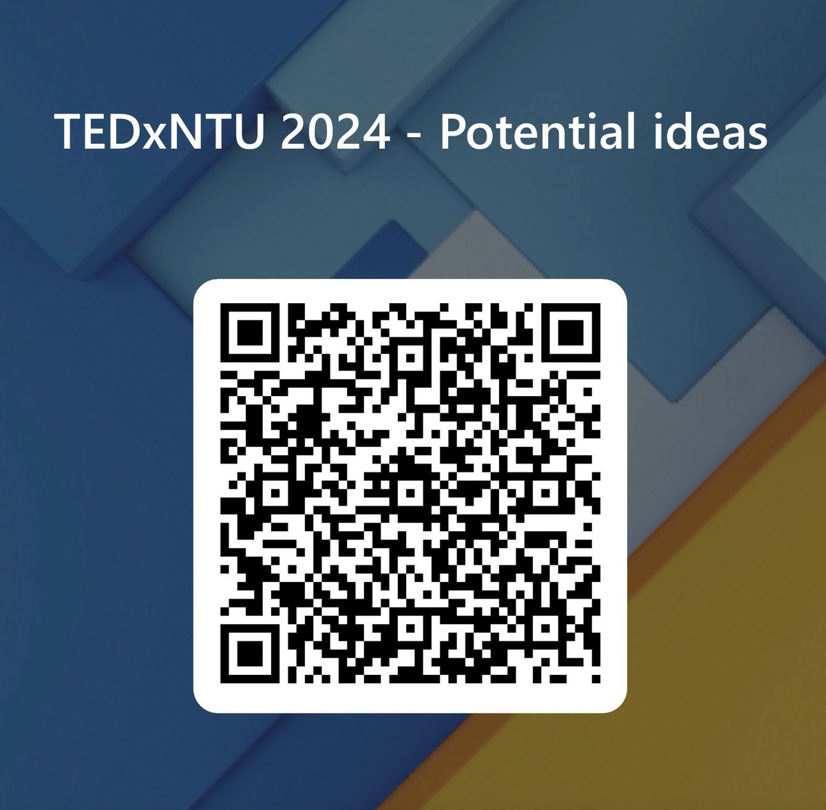 Your ideas have the power to ignite change! TEDx is seeking innovators to pitch their groundbreaking ideas for our next event. If you have an idea that can reshape our next TEDxNTU event, we want to hear it from you.
#TEDxNTUCallForIdeas #ShareYourIdea #ted #tedxntu #ntu #tedx