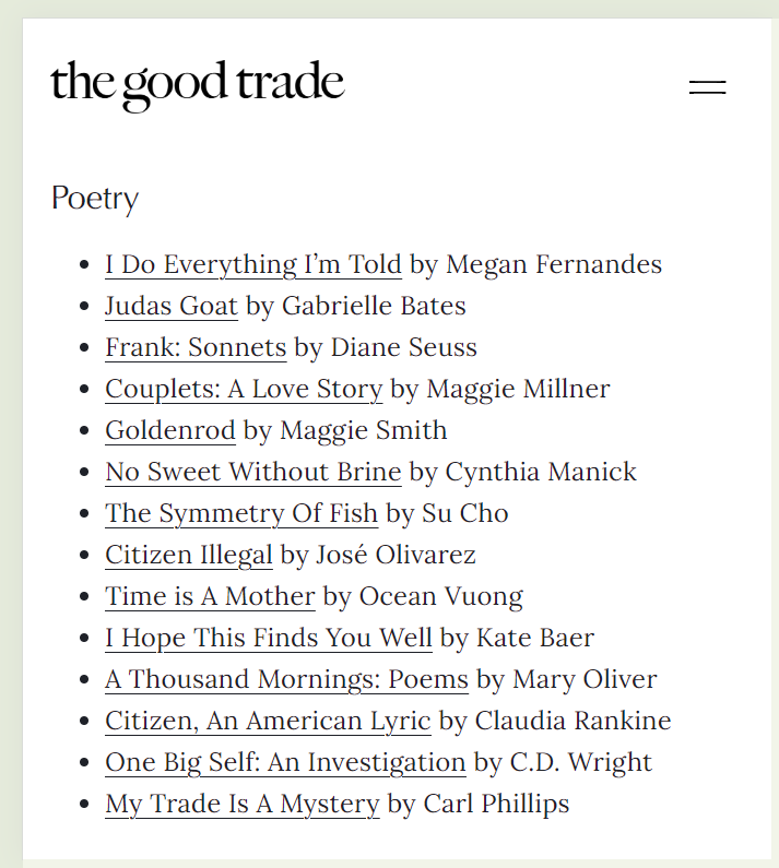 Thank you <a href="/thegoodtrade/">The Good Trade</a> for such a lovely mention!💫