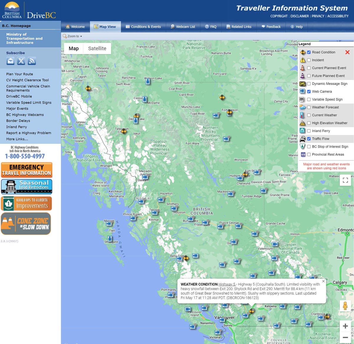 🗺️Weekend travel plans?

#KnowBeforeYouGoBC #BritishColumbia 🔎Review your road conditions, weather forecasts, 1,000+ camera views & more at: DriveBC.ca or drivebc.ca/mobile/.

@511Alberta @511yukon