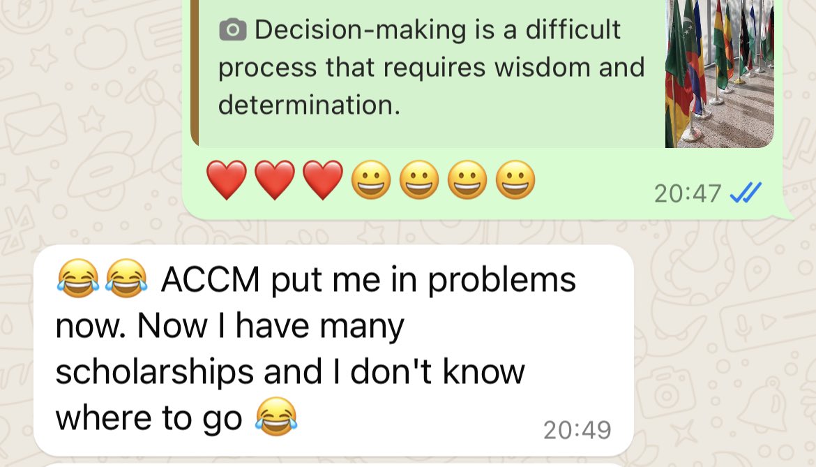 #SuccessStory
We call it a beautiful problem 
Our Mentee has won two fully funded scholarships in UK 🇬🇧 and Belgium 🇧🇪 and he is saying we brought “problems” for him 😀😀😀😀😀😘

Congratulations 🎉 🎉🎉🎉

Well done our founder @AbelWalekhwa