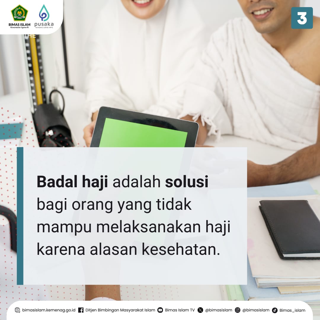 Emang boleh badal haji untuk orang tua masih hidup? Gausah ngadi-ngadi lagi, mending kita cari tau aja, tinggal geser flyer di atas, ya! Mau bahas apalagi nih? Komen di bawah, ya! #kemenag #BimasIslam #sahabatreligi #TemanBimasIslam #haji #informasihaji