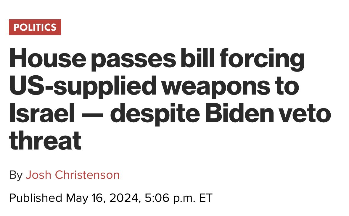 @CLIFFMOSKOWITZ Biden threatened to veto, but the bill passes. nypost.com/2024/05/16/us-…