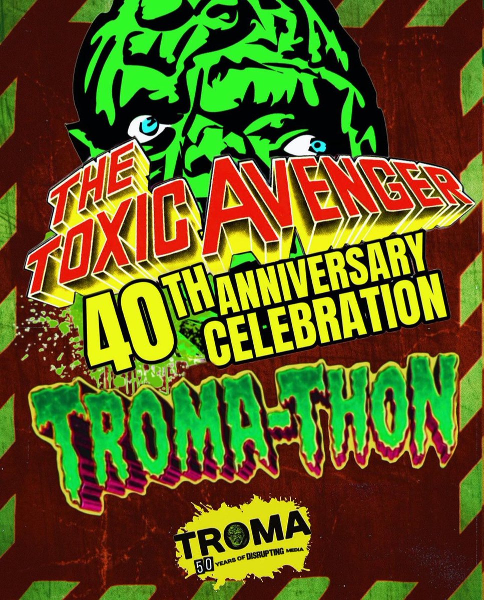 It’s official! Troma-Thon! Here we go! ☢️🤓🪺 #troma #tromaville #horror #toxicavenger #lloydkaufman #michaelherz #horrormovies #toxie #tromafilms #tromaentertainment #toxiccrusaders #thetoxicavenger #tromateam #halloween #glowinthedark  #horrorcommunity #ihopeidontgethurt