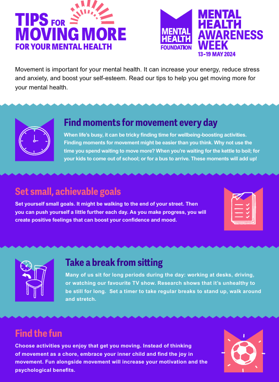 ThinkNature_'s tweet image. As well as it being Green Health Week it's also Mental Health Awareness Week right now &amp;gt;&amp;gt; The theme this year is Find Moments for Movement..
Why not take a walk &amp;amp; clear your head.  Movement can be a powerful tool for managing mental health. #mentalhealthawarenessweek #movement