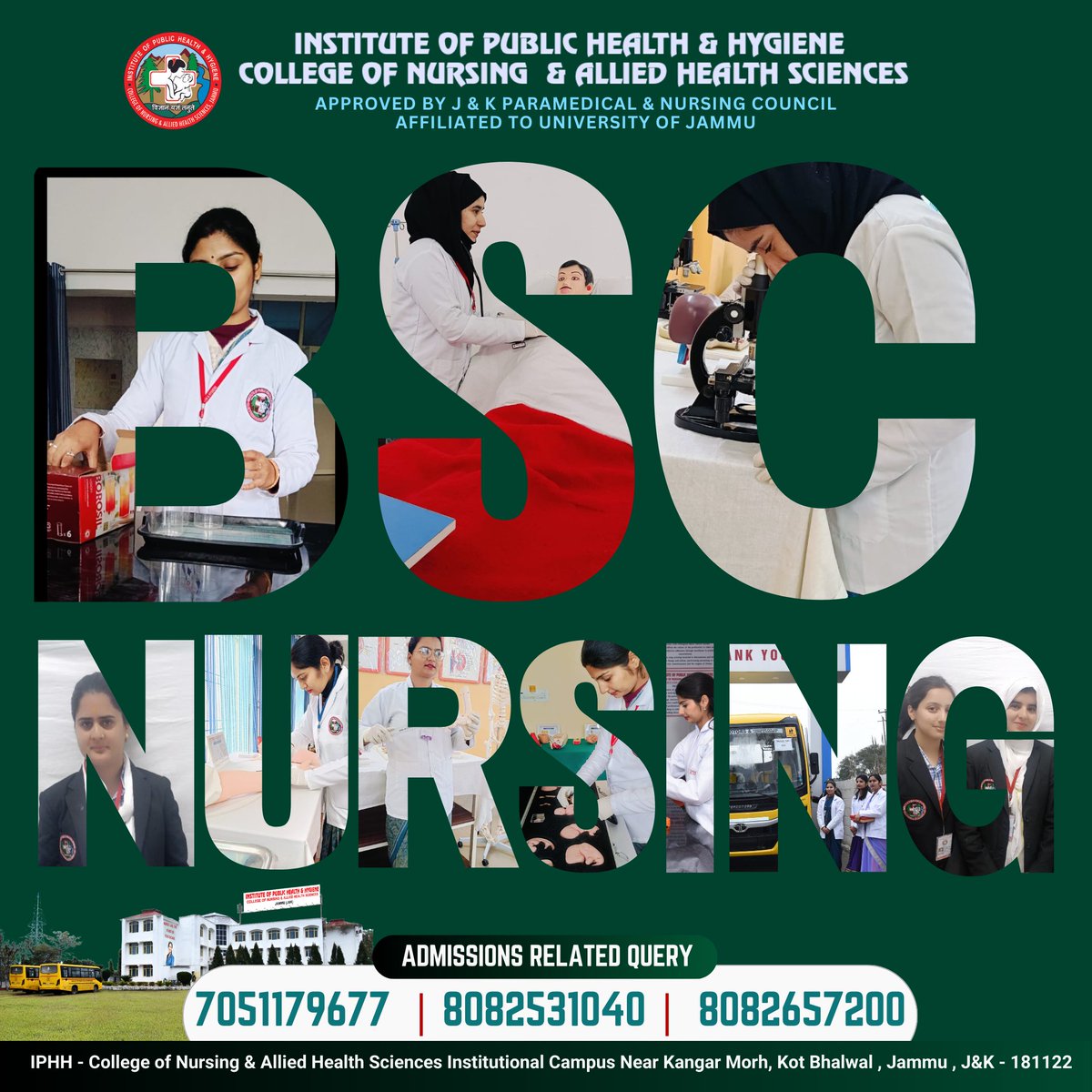 Welcome to IPH&H- College of Nursing & Allied Health Sciences, Jammu (India) 🔸An Institution with a glorious past of 48 years,Recognised by J&K State Para-Medical Council and Affiliated to the University of Jammu  CONTACT US @ 7051179677 / 8082531040/ 8082657200.
#Saturdayvibes