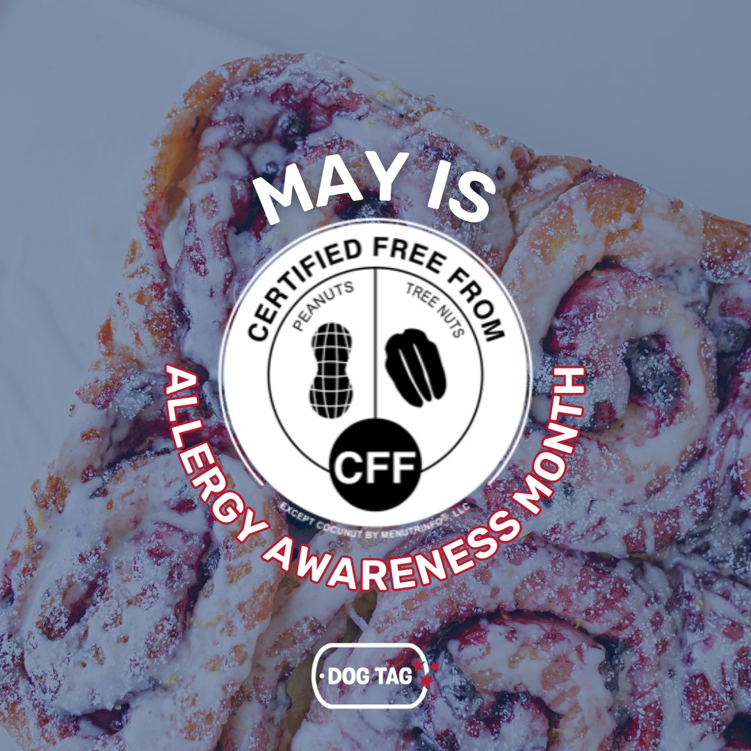 May is #AllergyAwarenessMonth, we're proud to be nut free, ensuring those with nut allergies can indulge in our delicious treats worry-free! 🥜❌ The bakery is proudly certified free from peanut and tree nut (except coconut) allergens by Kitchens with Confidence by @MenuTrinfo.