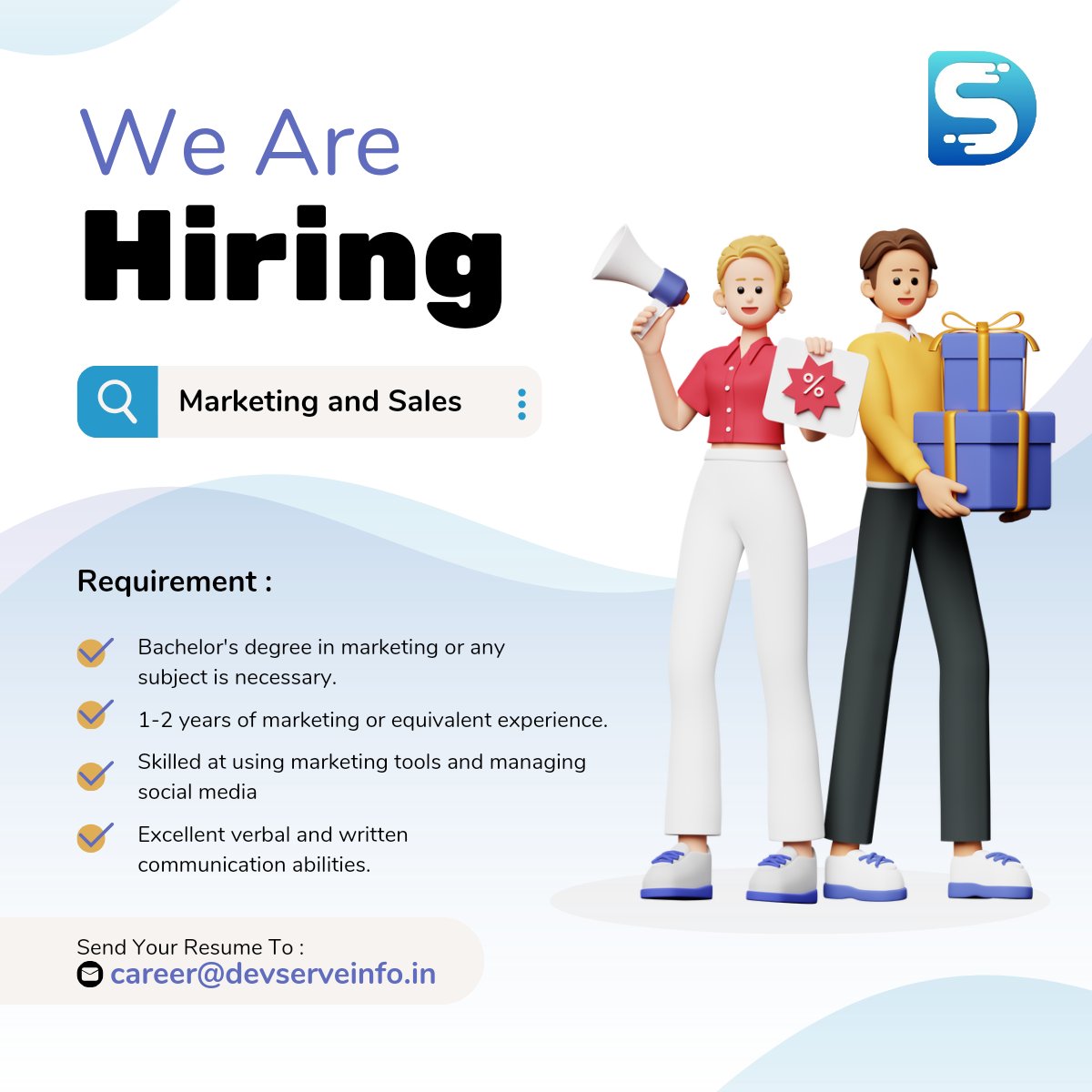 Marketing and Sales Intern at DevServe Info Location: Remote Send Resume: career@devserveinfo.in What We Offer: For each client acquired, you will receive a commission. #connect #hiring #internship #marketingagency #Marketing #hiringalert