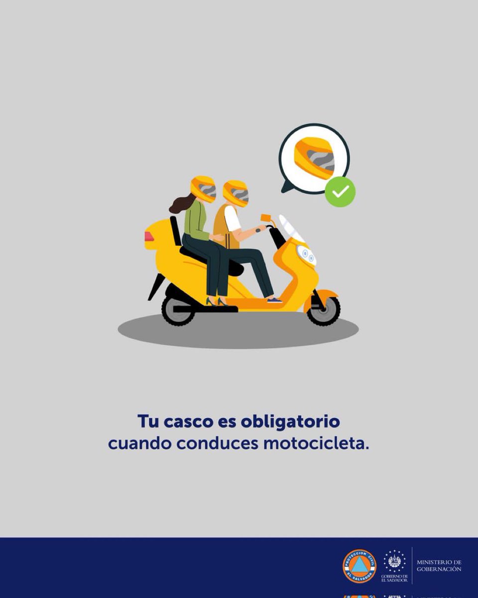 👉🏽 ¡Recuerda!...si te conduces en motocicleta utiliza un casco certificado como medida de protección. 🏍