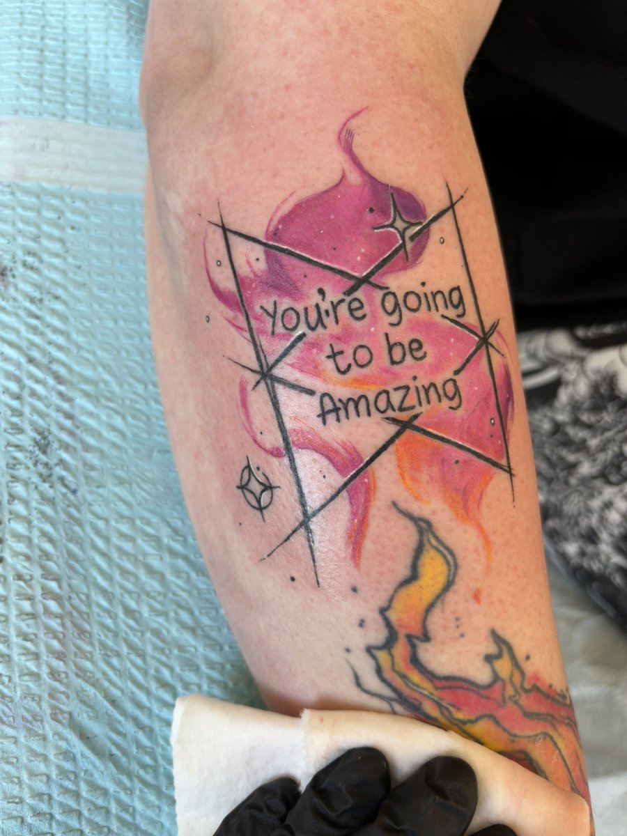 AirBubbles's tweet image. My mom is awesome &amp;amp; even though last weekend was Mother’s Day she funded this tattoo. 

I needed some positivity in my life &amp;amp; I’ve never felt like something belonged on me more than this. 

Thank u @FirestarterInk for adding more story to my sleeve!