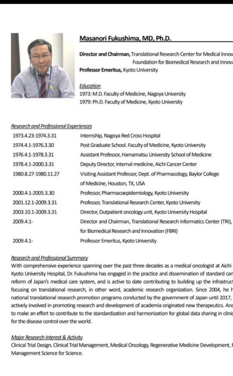 robinmonotti's tweet photo. Professor Fukushima's CV https://t.co/3IYxEhY5Ov