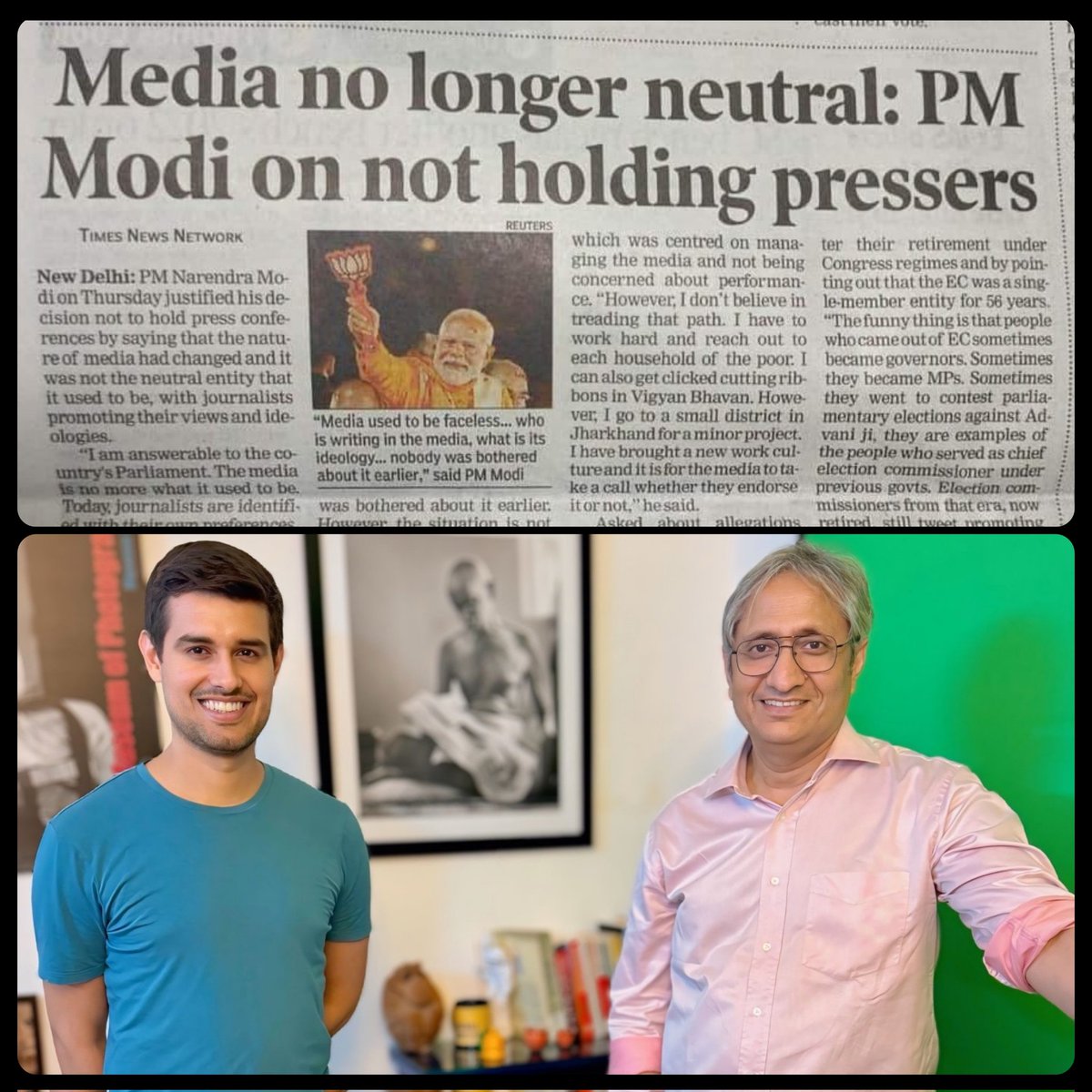 Since Media is no longer Neutral, Modiji should give an interview to these two Youtubers.