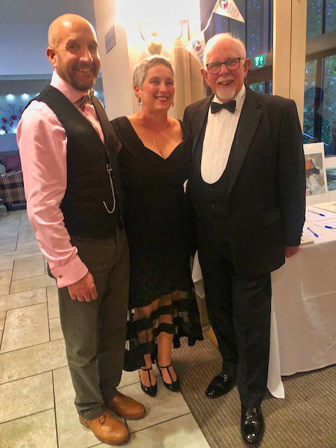 Mrs Amy Desborough held a Black Tie Ball for Addison's Disease Self-Help Charity, and St David's Lodge 366 were very pleased to donate £100 to the event. Pictured at the event are Amy &amp; Andrew Desborough, and Peter Walkden #westwalesmason #stdavidslodge366