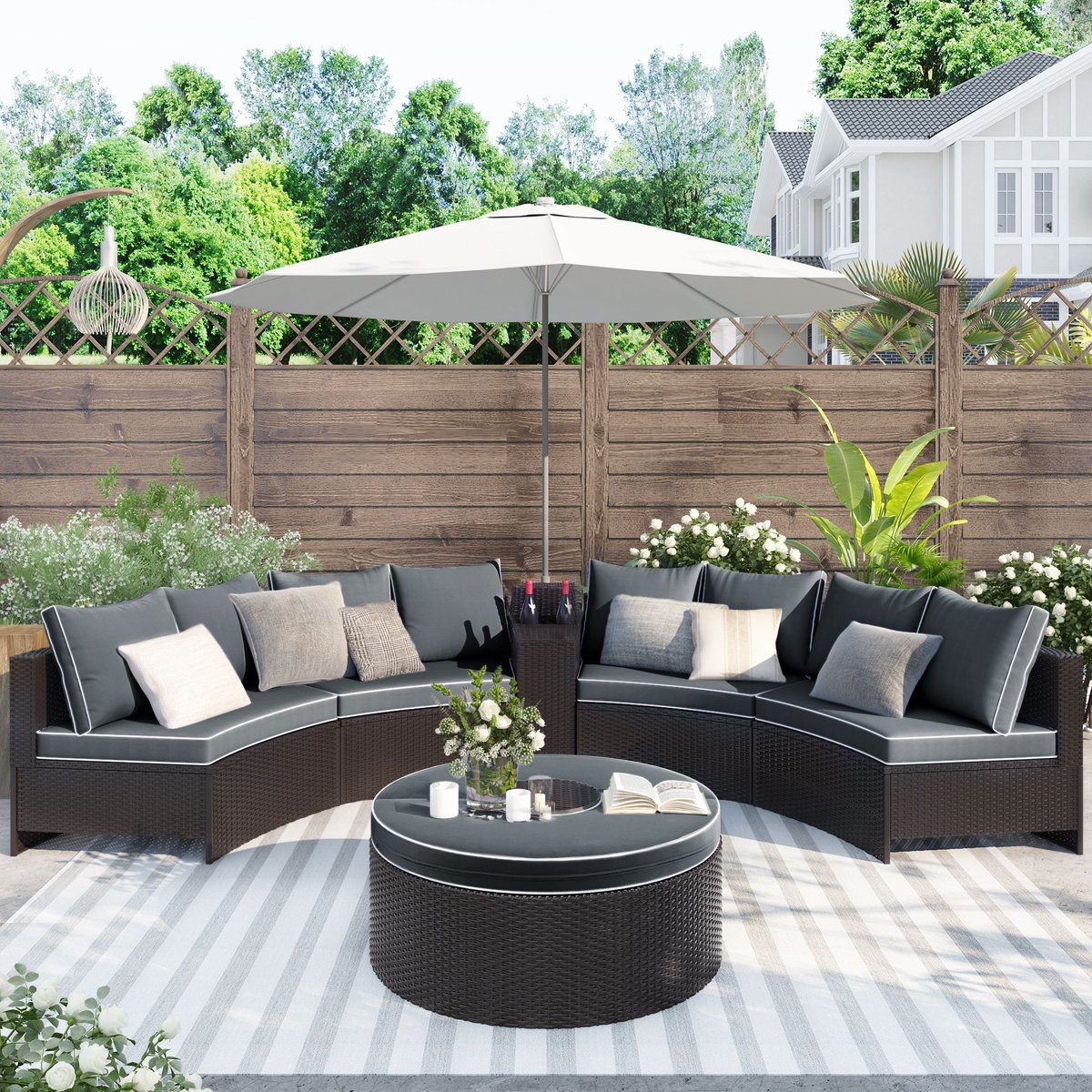 Check out the latest outdoor SECTIONAL collection on sunlitbackyardoasis.com! Upgrade your backyard with stylish and comfortable sectional pieces perfect for lounging and entertaining outdoors. Visit our website to browse the full selection. #sunlitbackyardoasis #outdoorfurniture