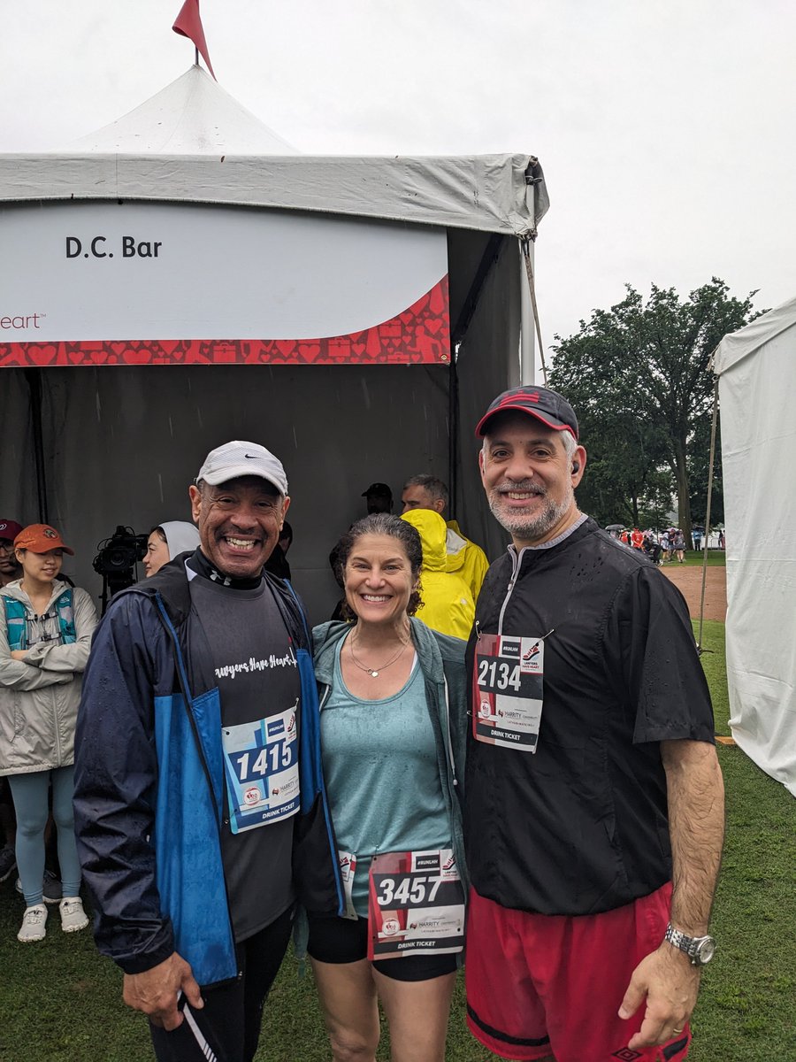 The D.C. Bar team is out in full force (along with the rain) for the 2024 Lawyers Have Heart 10K, 5K, & Fun Walk! @HeartOfGWR #RunLHH