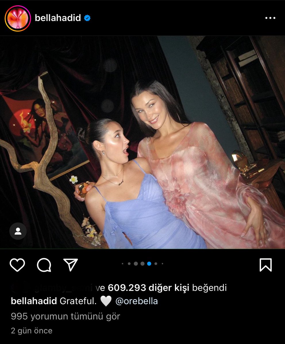 Dünyaca ünlü model Bella Hadid, Türk sosyal medya fenomeni Hailey Eylül Sani ile olan pozunu Instagram hesabında paylaştı.