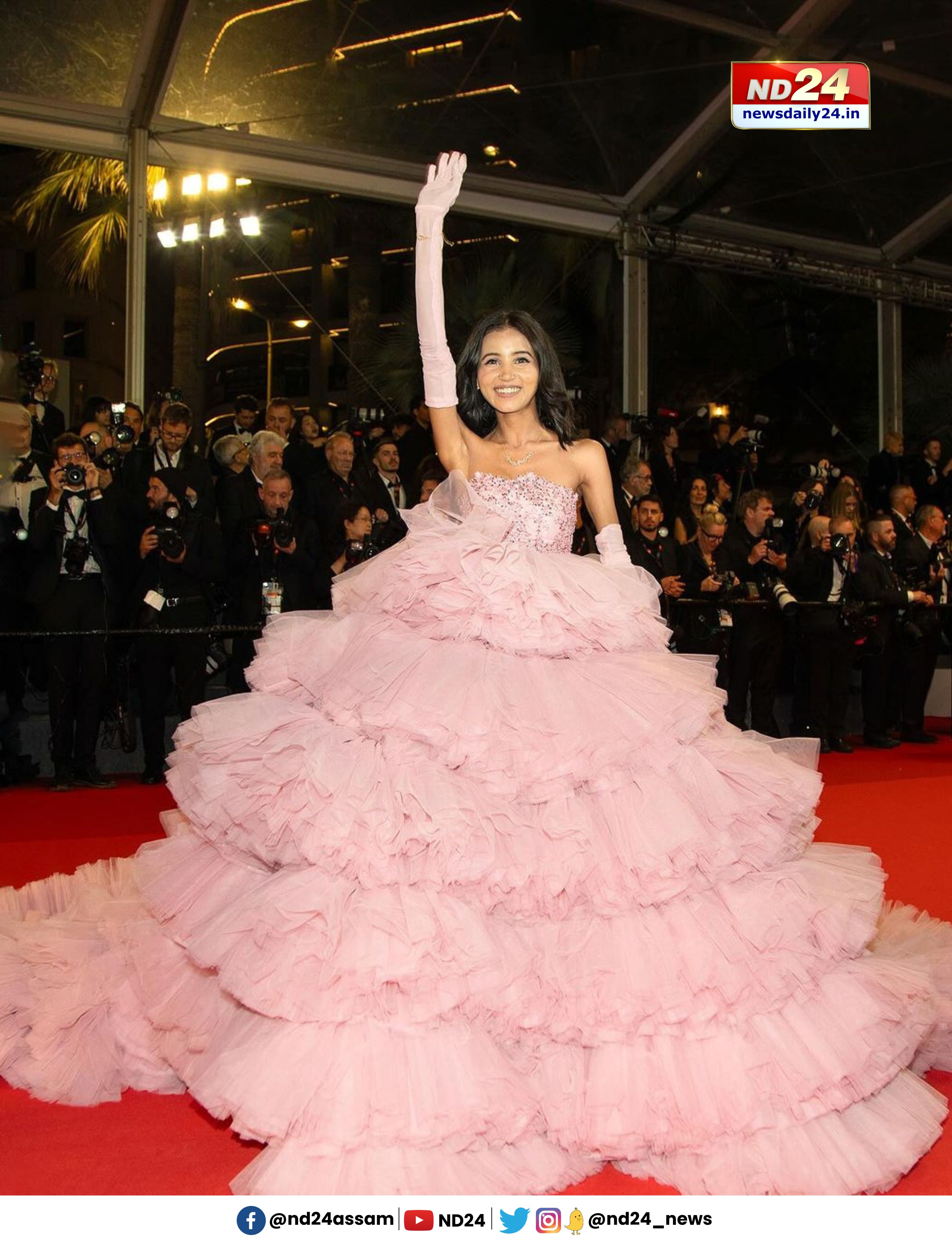 News Daily 24 on X IN PICS Delhi based fashion influencer NancyTyagi dazzled in a pink gown that she created all by herself for her debut on the Cannes2024 red carpet. Nancy