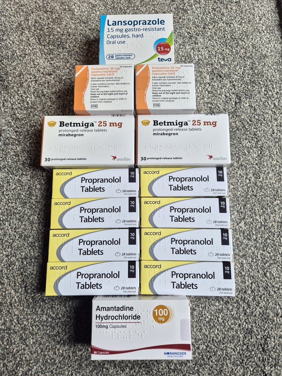 Collecting my medication from the pharmacy increasingly feels like I'm taking half the stock. This isn't including two others I take! At least it keeps me going #Fahrs Disease #RareDisease