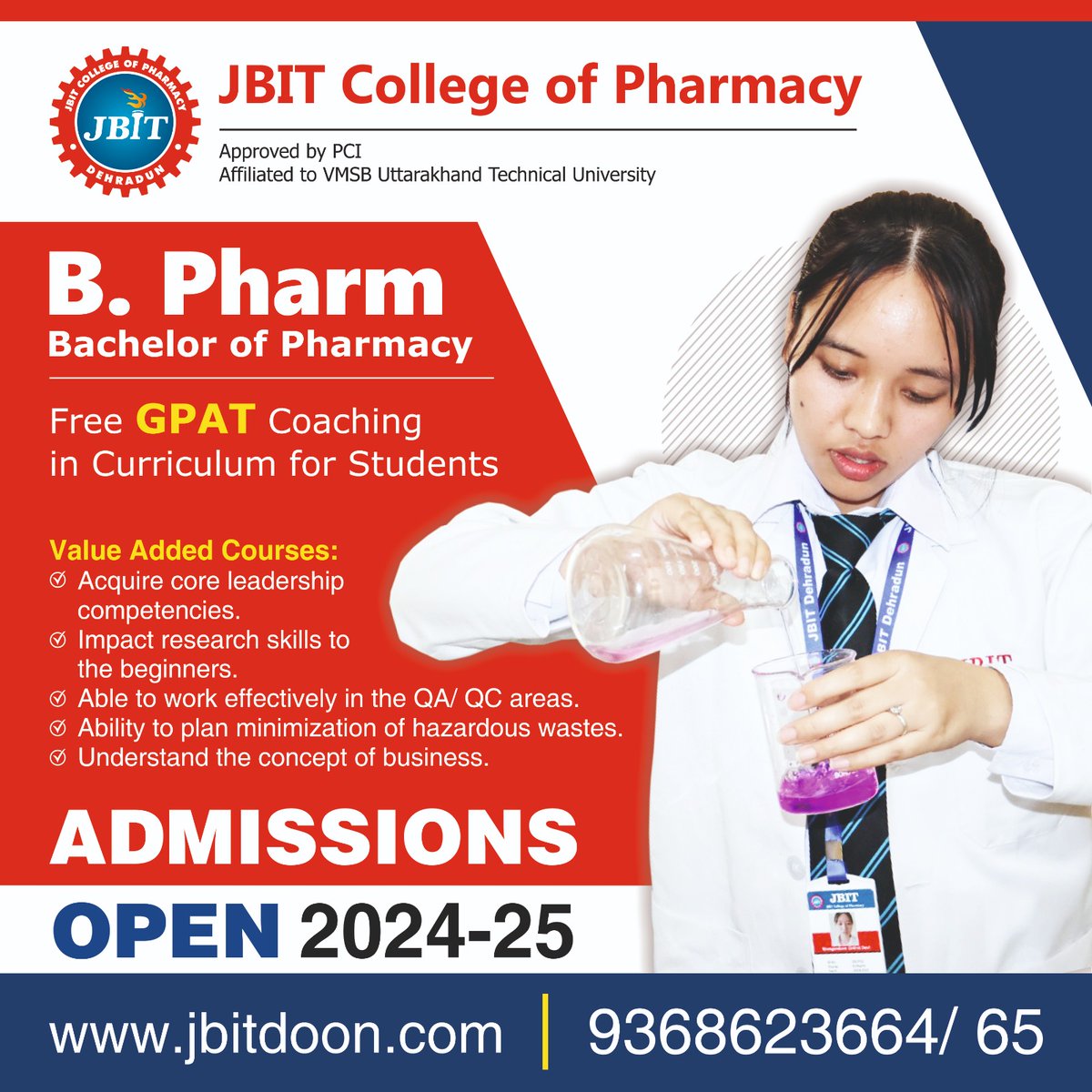 JBIT College Dehradun Ready to make your dreams take flight?
Apply Now: www.admissions.jbitdoon.com
#jbitgroupofinstitutions
#Pharmacy
#FutureStudents
#AdmissionAlert
#NewBeginnings
#enrollment2024
#admissionseason2024
#nextchapter
#StartYourJourney
#uttarakhand
#dehradun