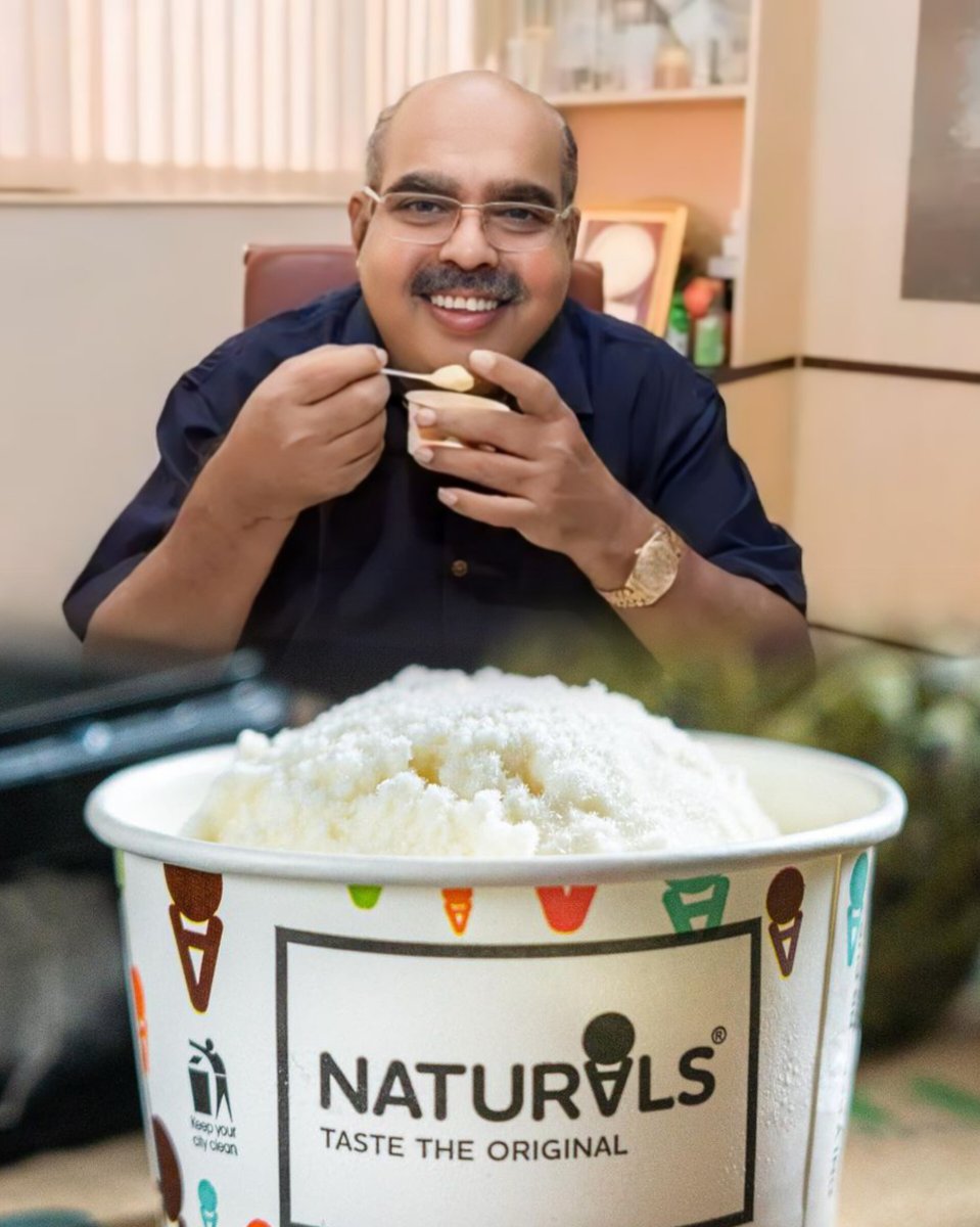 'The Ice Cream Man of India ' Mr. Raghunandan Srinivas Kamath, Son Of A Fruit Vendor from the Icecream Capital of India - Mangalore, who Built The Rs 400 Crore Company Naturals Ice Cream is no more. Om Shanti 🙏 What is your favourite Naturals Icecream flavour ? 🍨😋