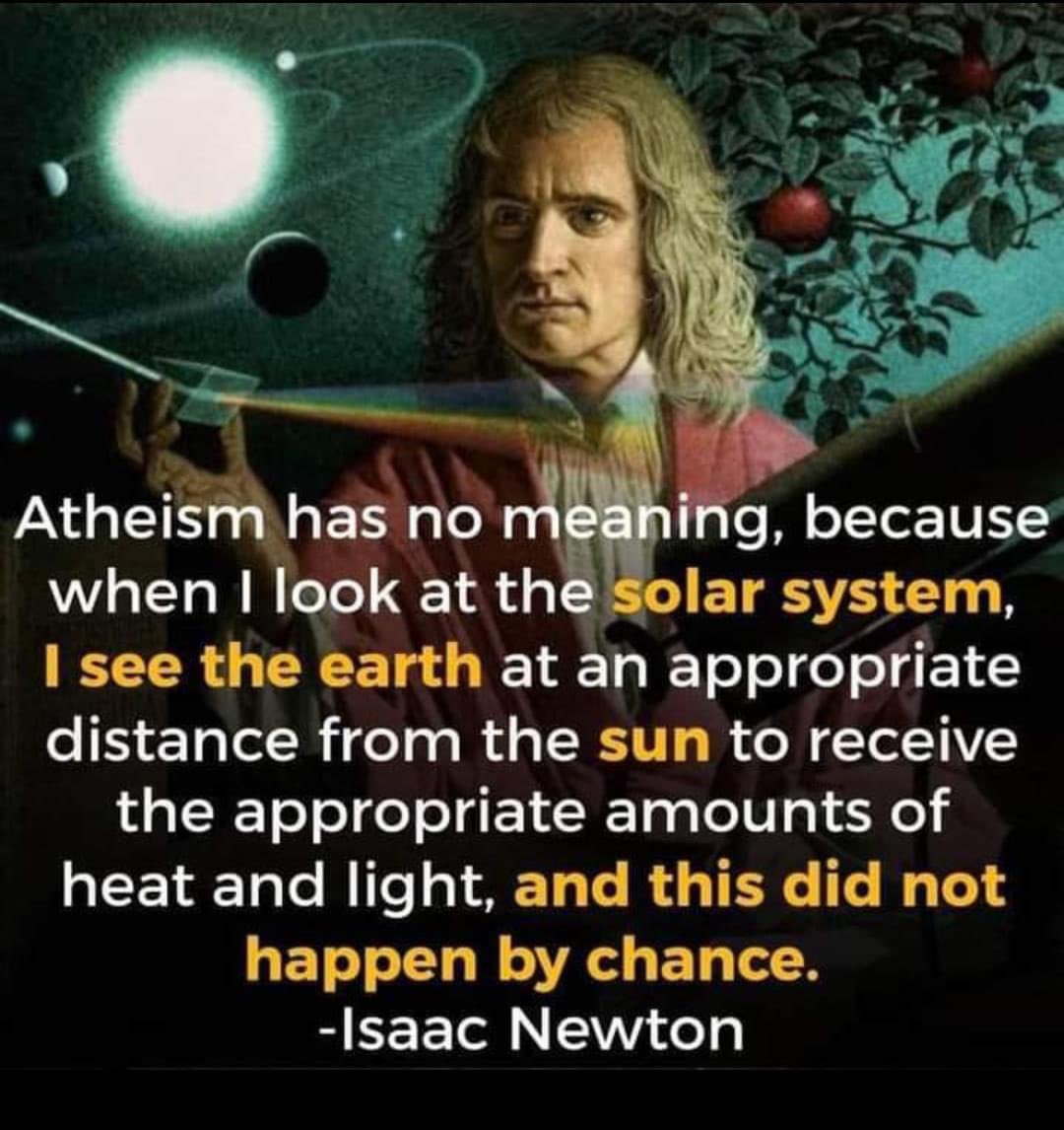 @SandraK87933686 'Maximum atheist' 😂. Even if Earth is a dome and we're at the center of God's creation, #IntelligentDesign and #SacredGeometry are everywhere. To believe complex life occurs from randomness is to be willfully ignorant; one must believe in it. #Atheism is a religion unto itself.