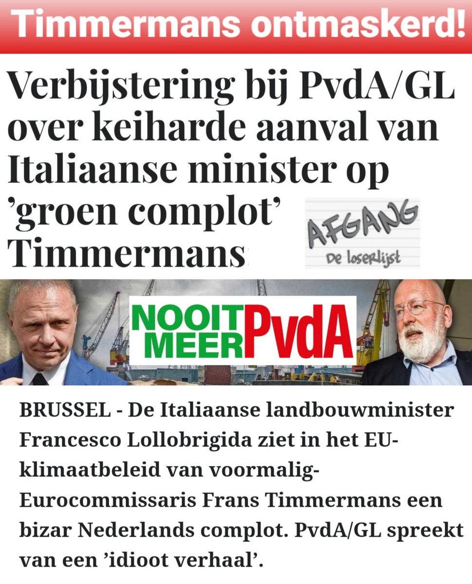 #Italië beschuldigt #Timmermans van een handelwijze waarbij hij via rigide regels, opgelegd aan de Nederlandse #Landbouwsector via de #Greendeal de voedselproductie en zekerheid daarvan, probeerde te manipuleren. De #WEF agenda dus!! We hadden het kunnen weten! #GroenlinksPvdA