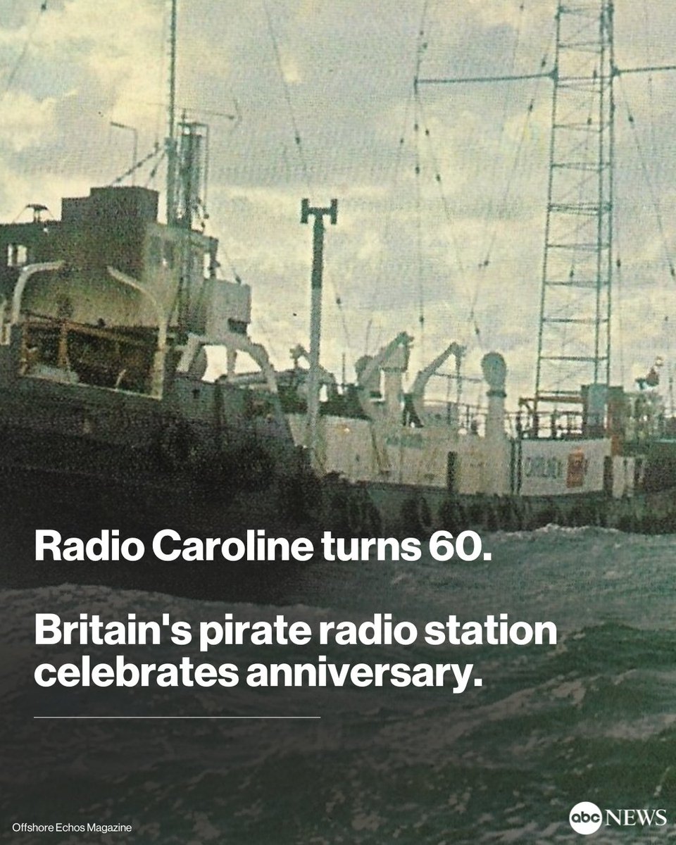 ALWAYS BE A PIRATE: Britain's 'Radio Caroline' is 60 years strong today. The pirate radio station - which broadcast pop music to millions of teens across the UK in the 1960s - is still running, albeit from land. trib.al/bx2j5T1