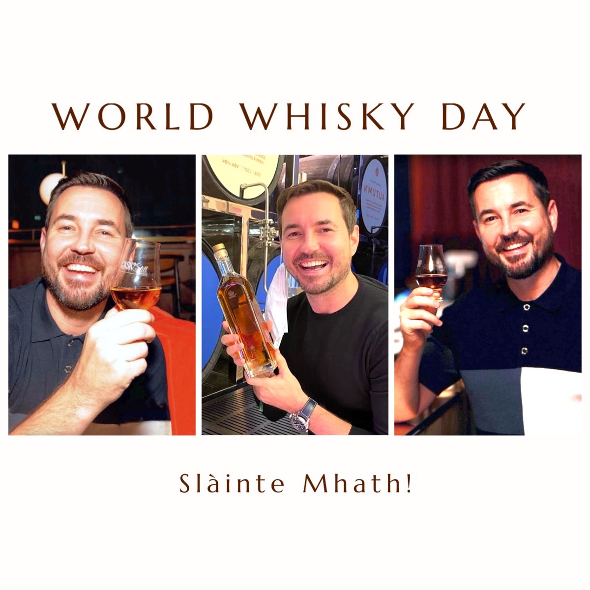 It's World Whisky Day and we cannot think of a better way to celebrate it than with some lovely shots of a Whisky Connoisseur himself, @martin_compston 🥰 Enjoy a shot or two - Slàinte! 🥃