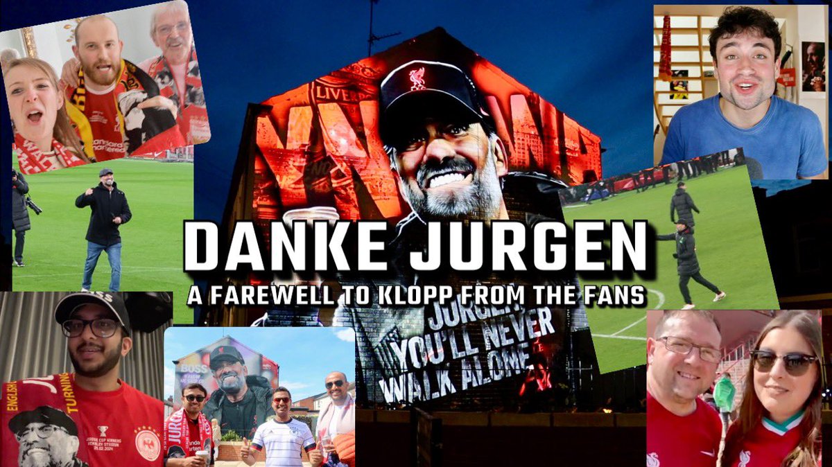 DANKE JURGEN - A Farewell To Klopp From The Fans 

Mural by @MurWalls , Poetry by Sean Cullen , Projection by Double Take Projections. #LFC #YNWA #Klopp #LIVWOL 

youtu.be/Xgbw11j1hC0?si…