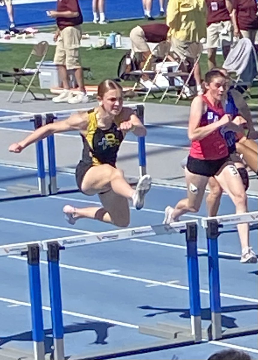 Day two of state track in the book!! Reagan runs a 16.16 in 100 hurdles to make finals on Saturday!