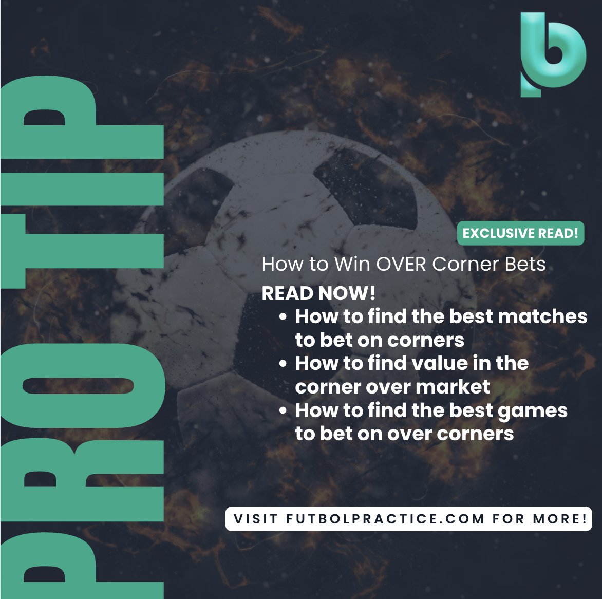 𝗙𝗨𝗧𝗕𝗢𝗟𝗣𝗥𝗔𝗖𝗧𝗜𝗖𝗘 𝗘𝗫𝗖𝗟𝗨𝗦𝗜𝗩𝗘 𝗥𝗘𝗔𝗗!
How to use statistics in your favor and WIN Over Corner Bet!
🆓 Read Now and Try it now for Free! 👉🏻 bit.ly/44L1DYg