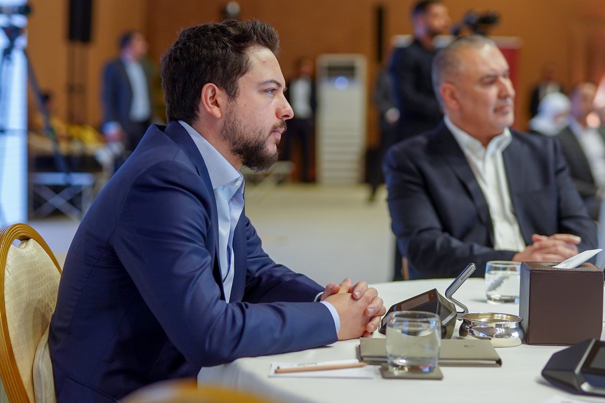 His Royal Highness Crown Prince Al Hussein attends the opening session of a forum held by the government to highlight progress in implementing public sector modernisation #Jordan