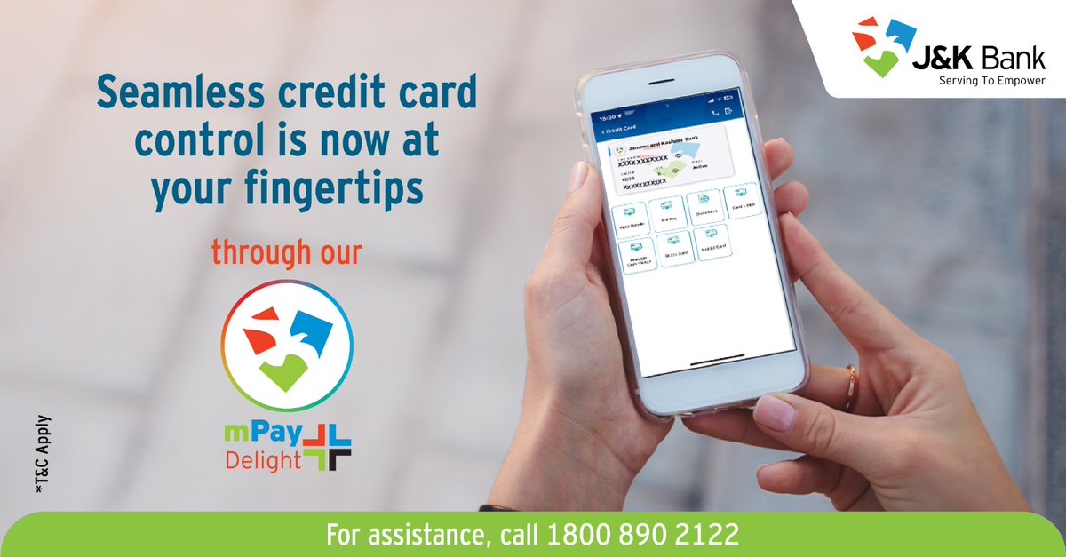 Discover a new level of ease in credit card management. Effortlessly handle bill payments, access statements from past 3 months, limit management and enjoy many more features with our newly upgraded mPay Delight+. Update Now #JKBank #mPayDelight+