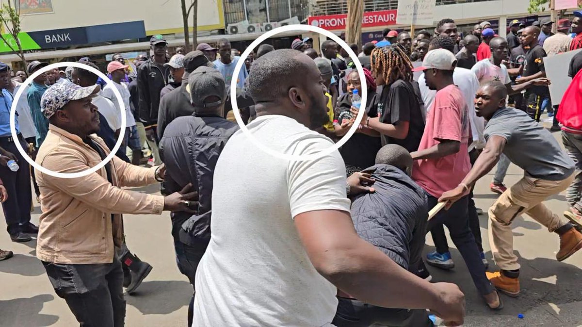 Hello @DCI_Kenya these are the goons that attacked peaceful protests in nairobi on Thursday Human Rights defenders protested the illegal constructions in Nairobi and poor planning but they were metted by these goons hired by @SakajaJohnson @JerotichSeii @WanjeriNderu