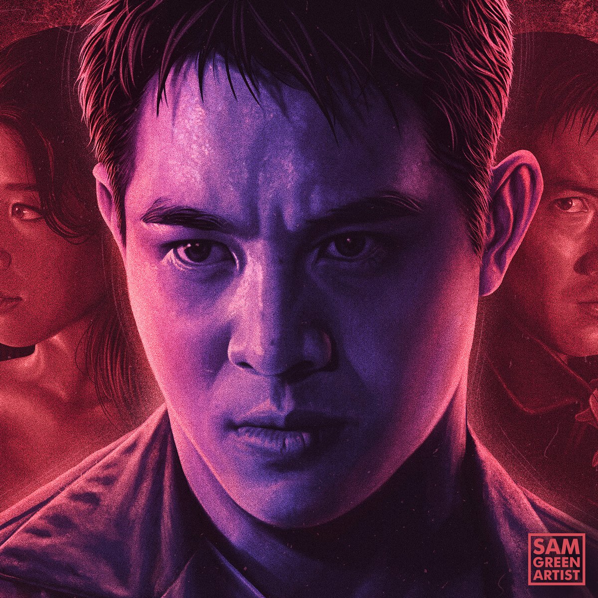 Jet Li, close-up detail.

Painted in @Procreate

The Bodyguard From Beijing - coming soon from @88_Films