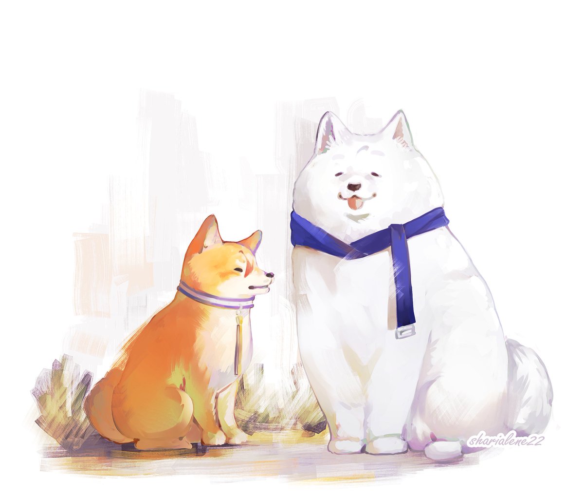 woofs🧡💙#ArtXel #WorkofAlt