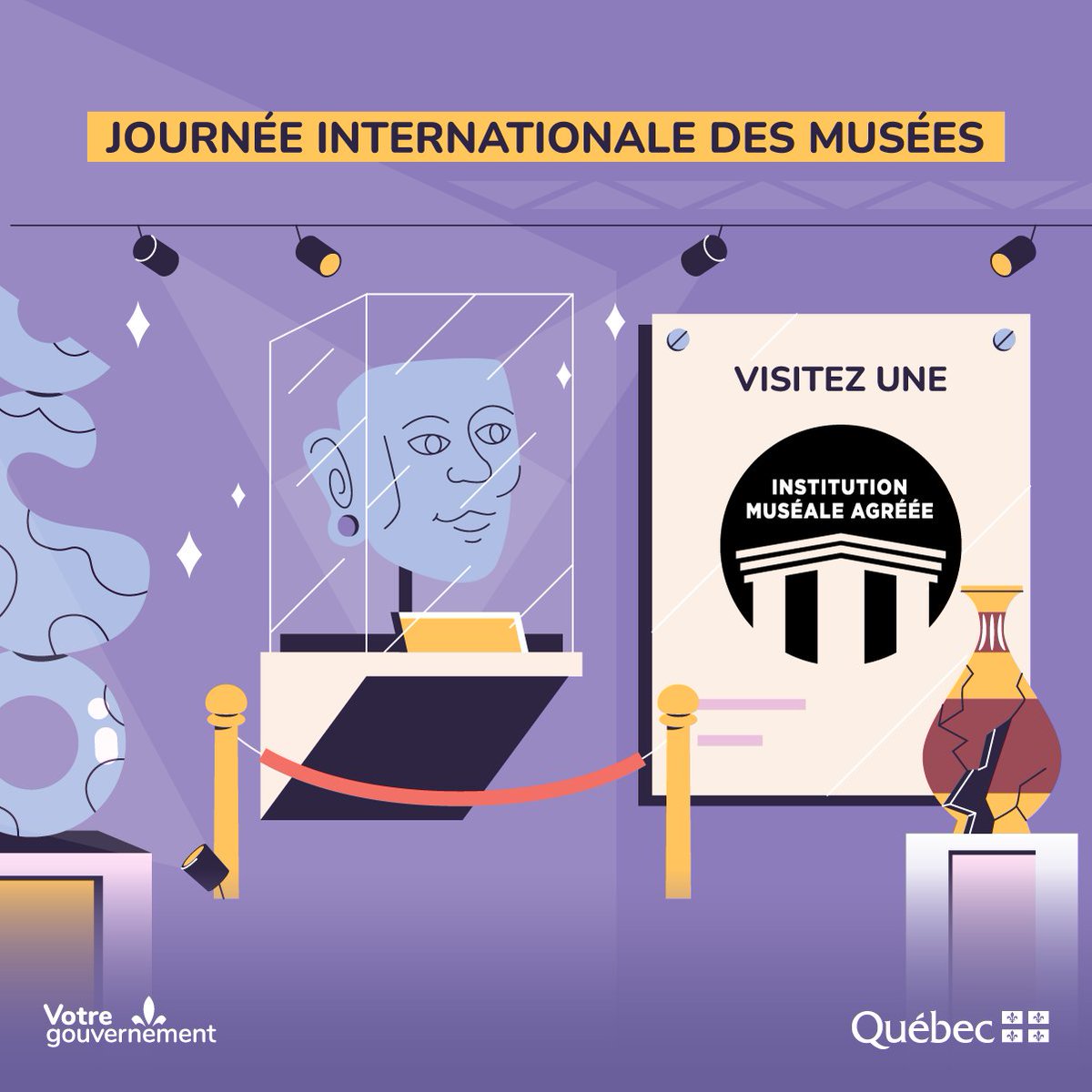 [Journée internationale des musées] 🏛️

Profitez de la longue fin de semaine pour planifier une visite dans une institution muséale agréée du Québec!
➡️ bit.ly/3MrEnom 

#MuséesQc #CultureQc